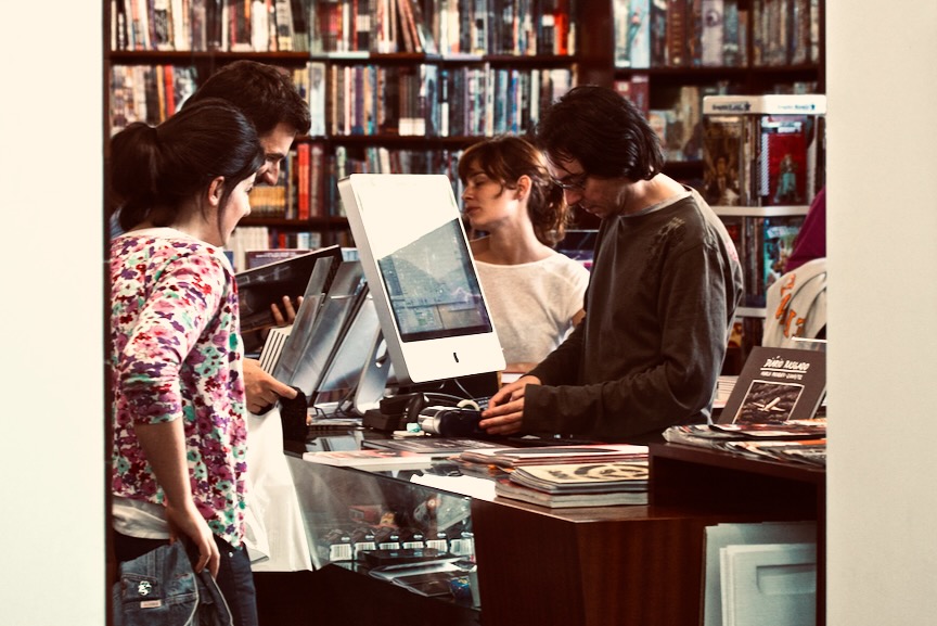 Atendimento na livraria